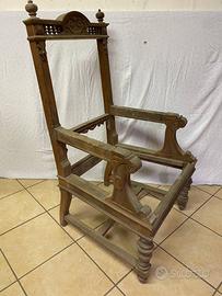 poltrona legno noce 2 pezzi 