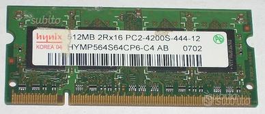 Ram notebook laptop ddr2 4200 512 mb 200 pin