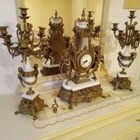 Orologio da Tavola e Candelabri in Bronzo