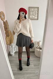 Maglione beige effetto peluche