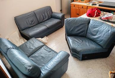 Divano angolare 5 posti, vera pelle, Chateau Ax