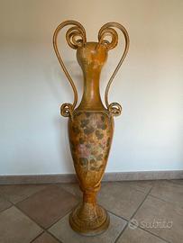 Anfora siciliana in terracotta dipinta a mano