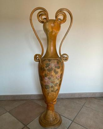 Anfora siciliana in terracotta dipinta a mano