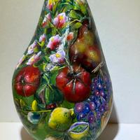 Sasso artistico dipinto a mano tema floreale