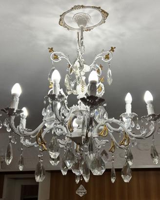 Lampadario stile veneziano con pendenti a goccia