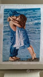 Tela per quadro ricamata a punto croce