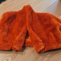 Giubbino corto pelliccia sintetica arancio