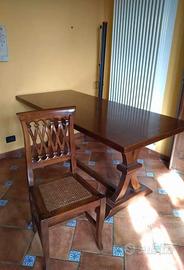 Tavolo + 4 sedie in noce