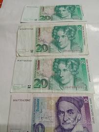 Lotto di 3 banc. da 20 dem + 1 da 10 dem.