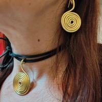 Parure collana+orecchini fatto a mano filo allumin