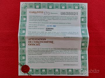 Rolex Submariner Date 16610 Certificato Garanzia
