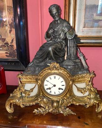 Orologio francese in antimonio del XIX secolo