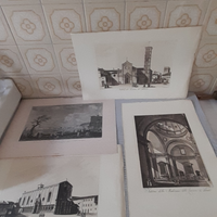 Stampe vedute di Prato e vista di Napoli