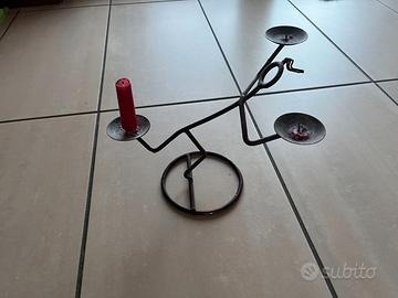 Candelabro in ferro battuto 3 candele