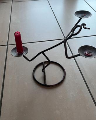 Candelabro in ferro battuto 3 candele