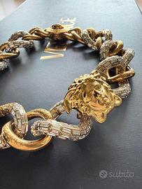 Versace collana catena Grumette cristalli