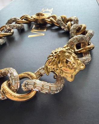 Versace collana catena Grumette cristalli