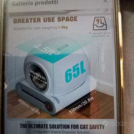Lettiera autopulente per gatti.