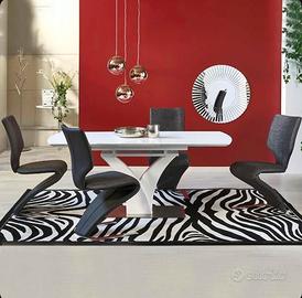 Tavolo allungabile vetro bianco opaco