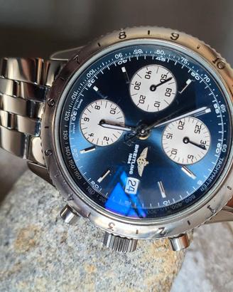crono breitling  acciaio quadrante  blu
