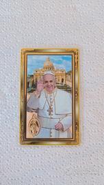 Santino plastificato con medaglia - Papa Francesco