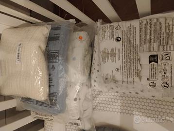 Coperte, lenzuola, cuscini antisoffoco, paracolpi