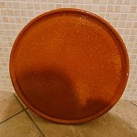 Piatto piano in cotto smaltato