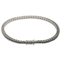 Bracciale tennis in oro bianco e diamanti neri