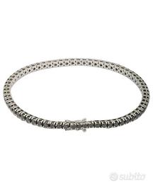 Bracciale tennis in oro bianco e diamanti neri