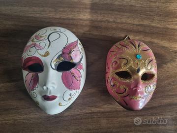 Coppia maschere veneziane decorative