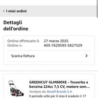 Tagliaerba greencut 7.5 cv 224cc