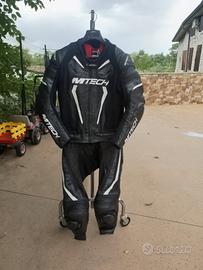 tuta moto 50 divisibile mtech in pelle
