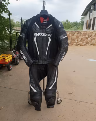 tuta moto 50 divisibile mtech in pelle
