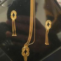 PARURE set orecchini collana Argento e oro 