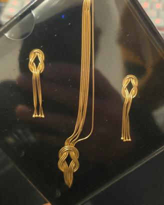 PARURE set orecchini collana Argento e oro 
