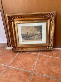 Stampa antica raffigurante la reggia di Caserta