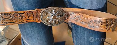 cintura western americano pelle 