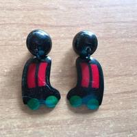 Orecchini a clip laccati neri/colore simpatici