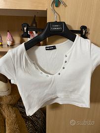 Top corto bianco