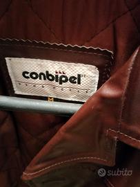 Giacca in pelle uomo imbottita marrone taglia M