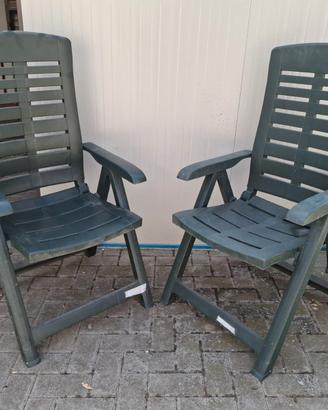 COPPIA SEDIE DA GIARDINO PIEGHEVOLI E RECLINABILI