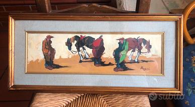dipinto ad olio su masonite - Basso Ragni