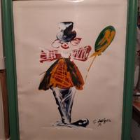 Dipinto firmato rappresentante un Clown
