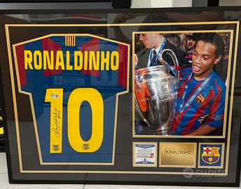 Maglia Nike Barcellona Ronaldinho Signed Beckett