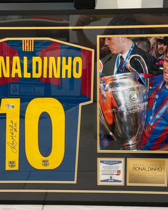 Maglia Nike Barcellona Ronaldinho Signed Beckett