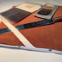 Cuscinetto per foglia d'oro con lama e pennellesse