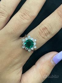 Anello con Smeraldo 1.5ct certificato in argento