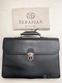 Borsa uomo Serapian in pelle nera