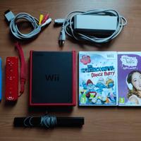 NINTENDO WII MINI COMPLETA + 2 WIIMOTE + 2 GIOCH