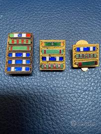 3 distintivi smaltati Regio esercito